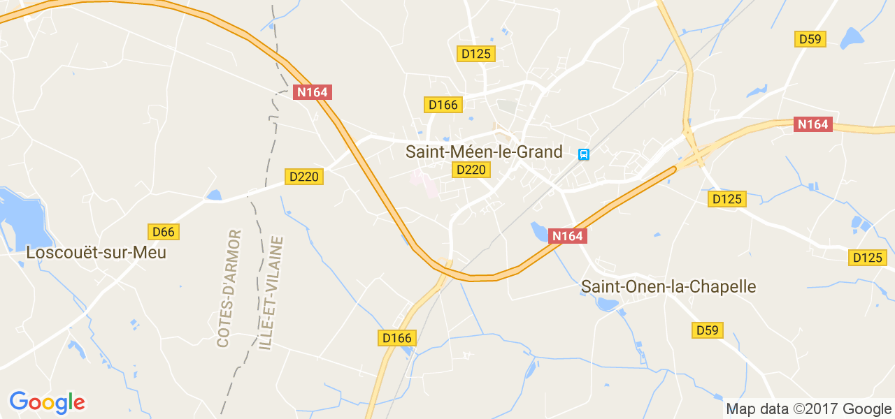 map de la ville de Saint-Méen-le-Grand