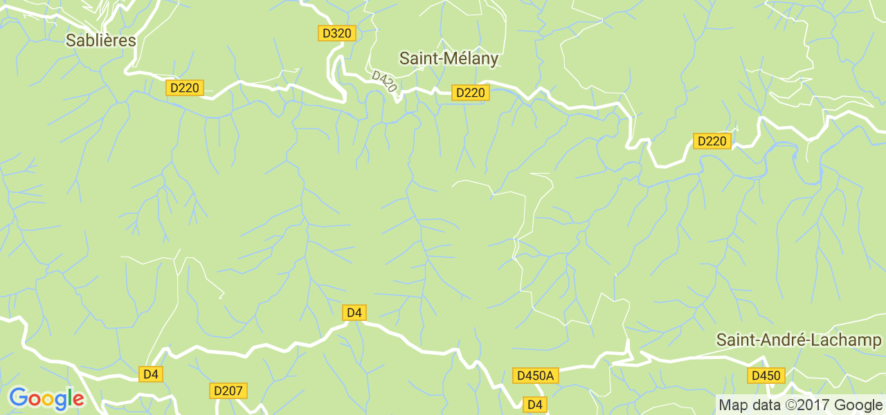 map de la ville de Saint-Mélany