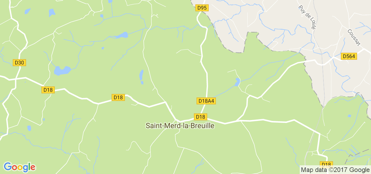 map de la ville de Saint-Merd-la-Breuille