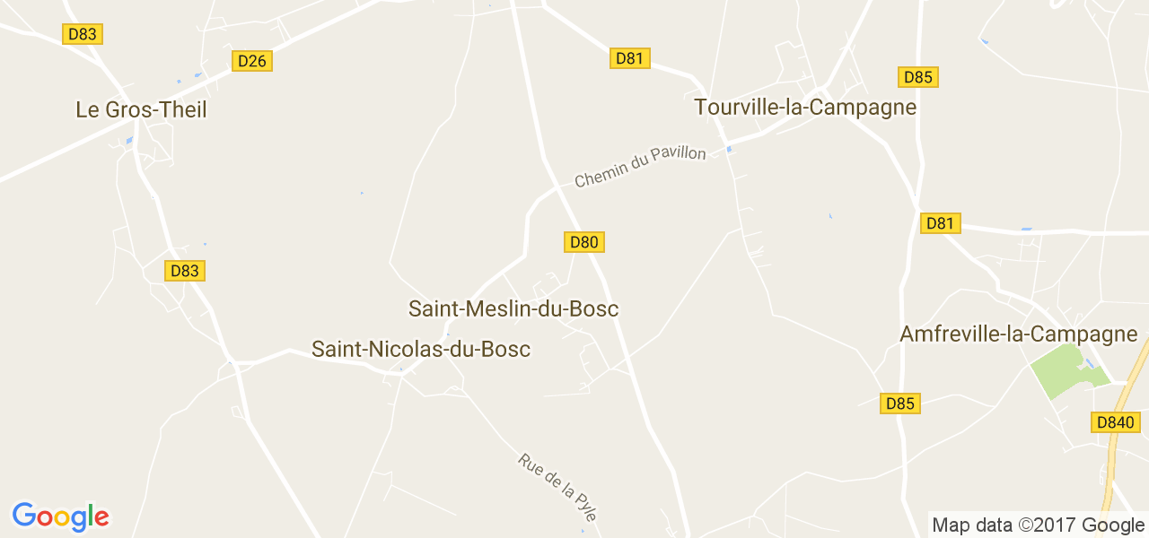 map de la ville de Saint-Meslin-du-Bosc