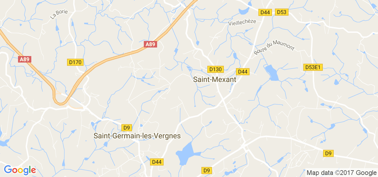 map de la ville de Saint-Mexant