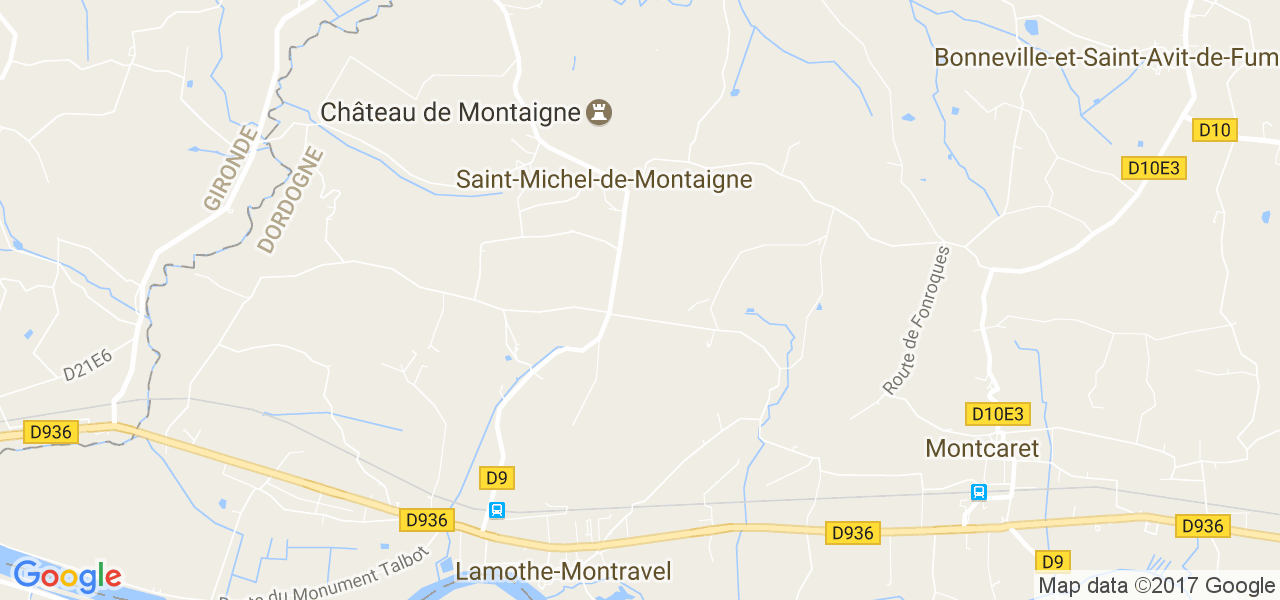 map de la ville de Saint-Michel-de-Montaigne