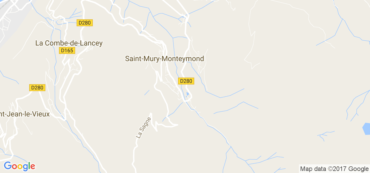 map de la ville de Saint-Mury-Monteymond