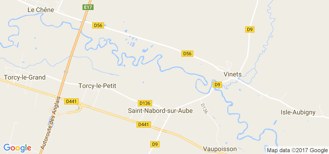 map de la ville de Saint-Nabord-sur-Aube