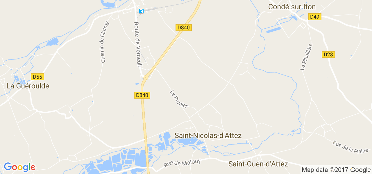 map de la ville de Saint-Nicolas-d'Attez