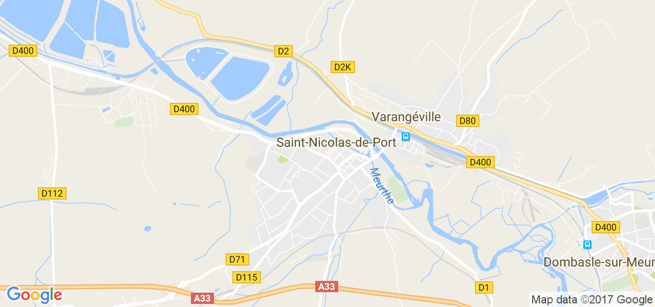 map de la ville de Saint-Nicolas-de-Port