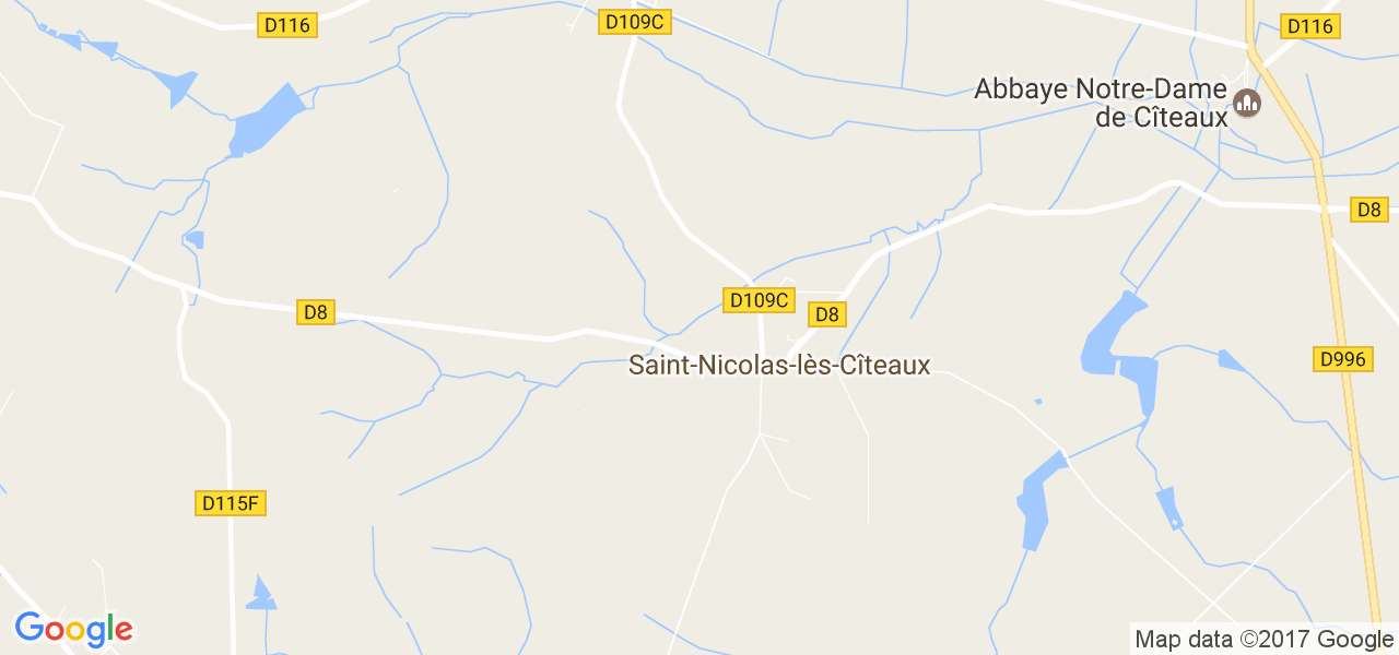 map de la ville de Saint-Nicolas-lès-Cîteaux