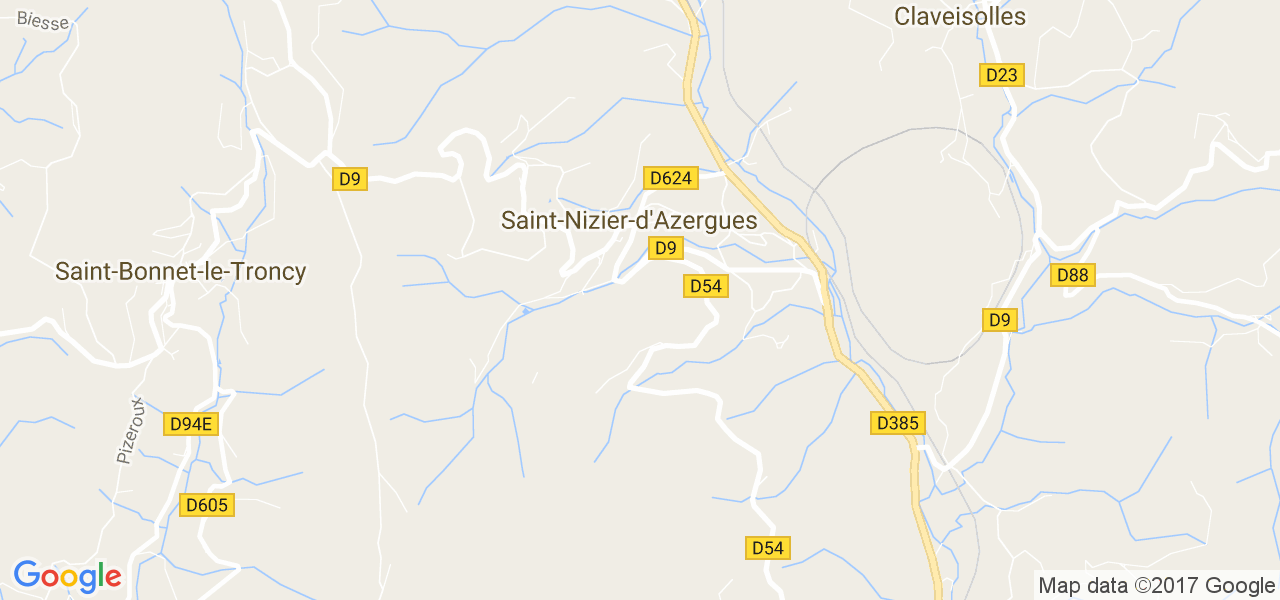 map de la ville de Saint-Nizier-d'Azergues