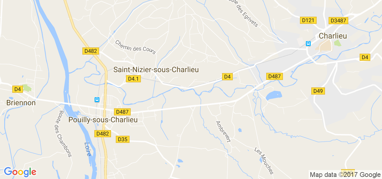 map de la ville de Saint-Nizier-sous-Charlieu