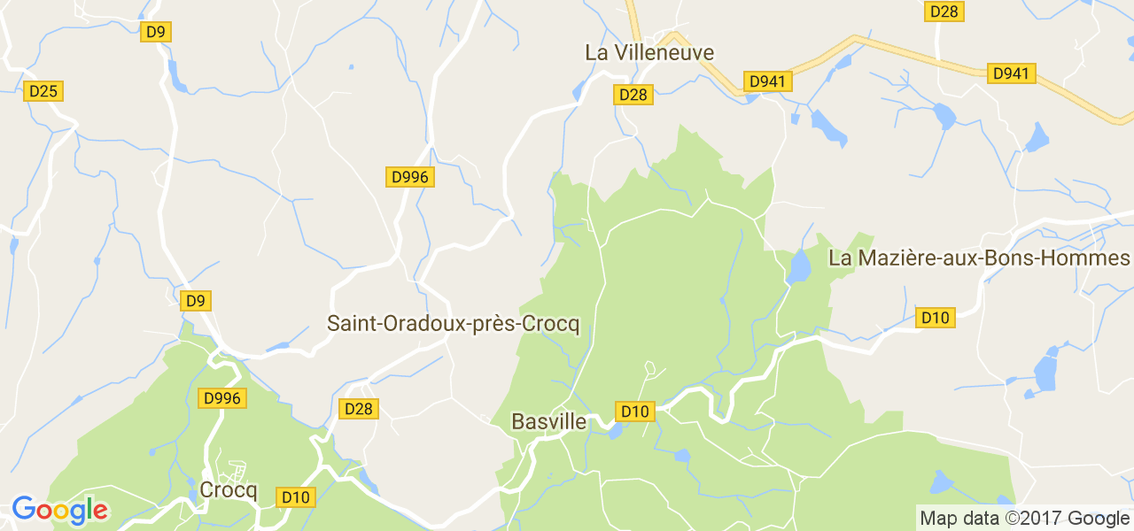 map de la ville de Saint-Oradoux-près-Crocq