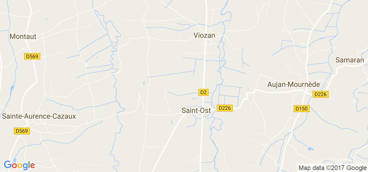 map de la ville de Saint-Ost