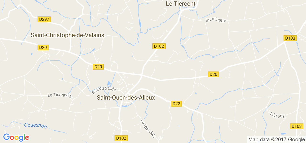 map de la ville de Saint-Ouen-des-Alleux