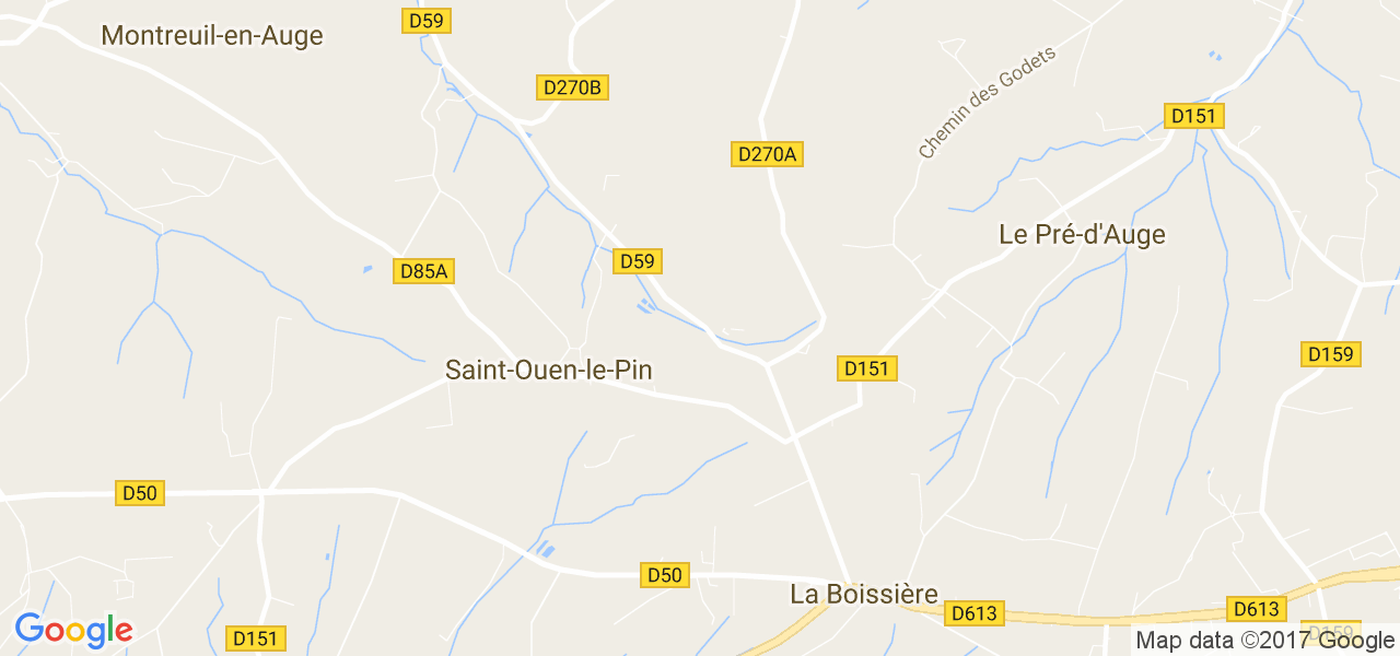 map de la ville de Saint-Ouen-le-Pin