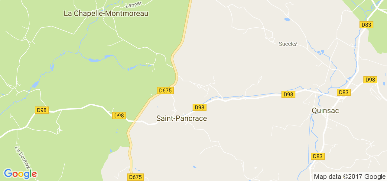 map de la ville de Saint-Pancrace