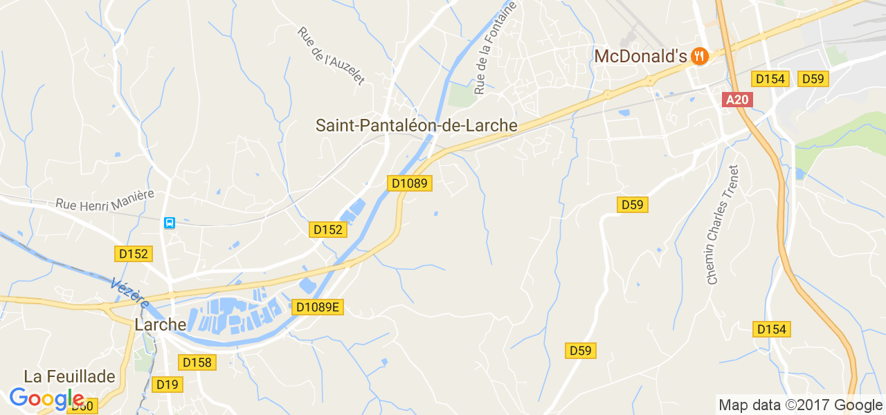 map de la ville de Saint-Pantaléon-de-Larche