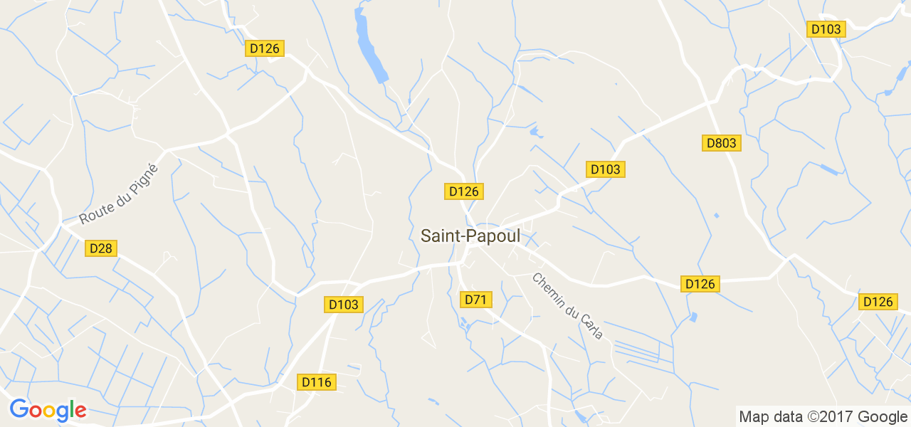 map de la ville de Saint-Papoul