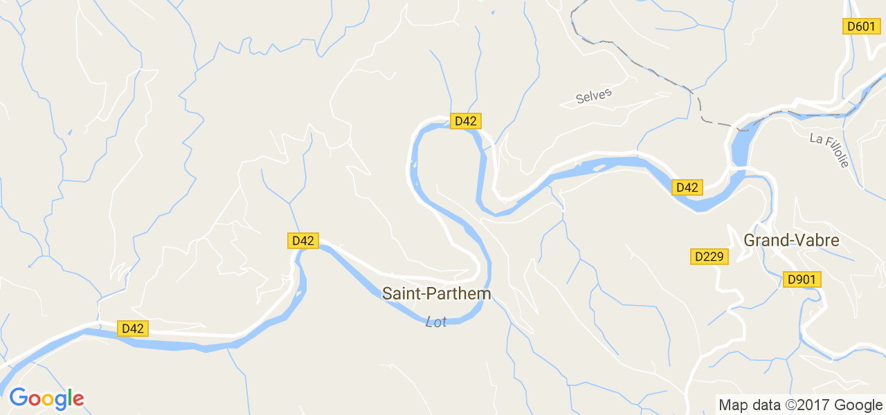 map de la ville de Saint-Parthem