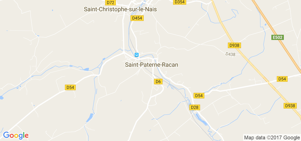 map de la ville de Saint-Paterne-Racan