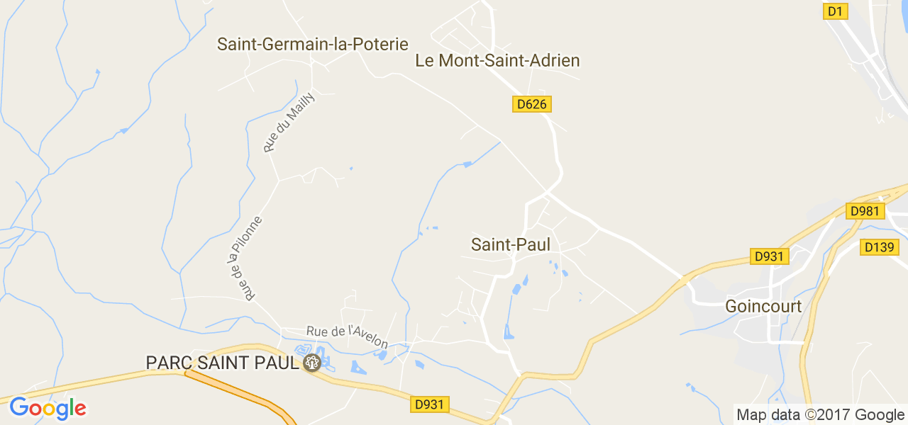 map de la ville de Saint-Paul