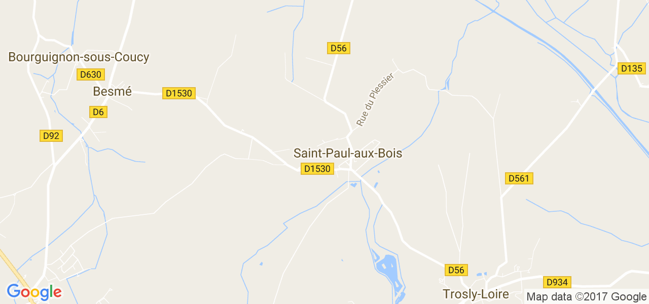 map de la ville de Saint-Paul-aux-Bois