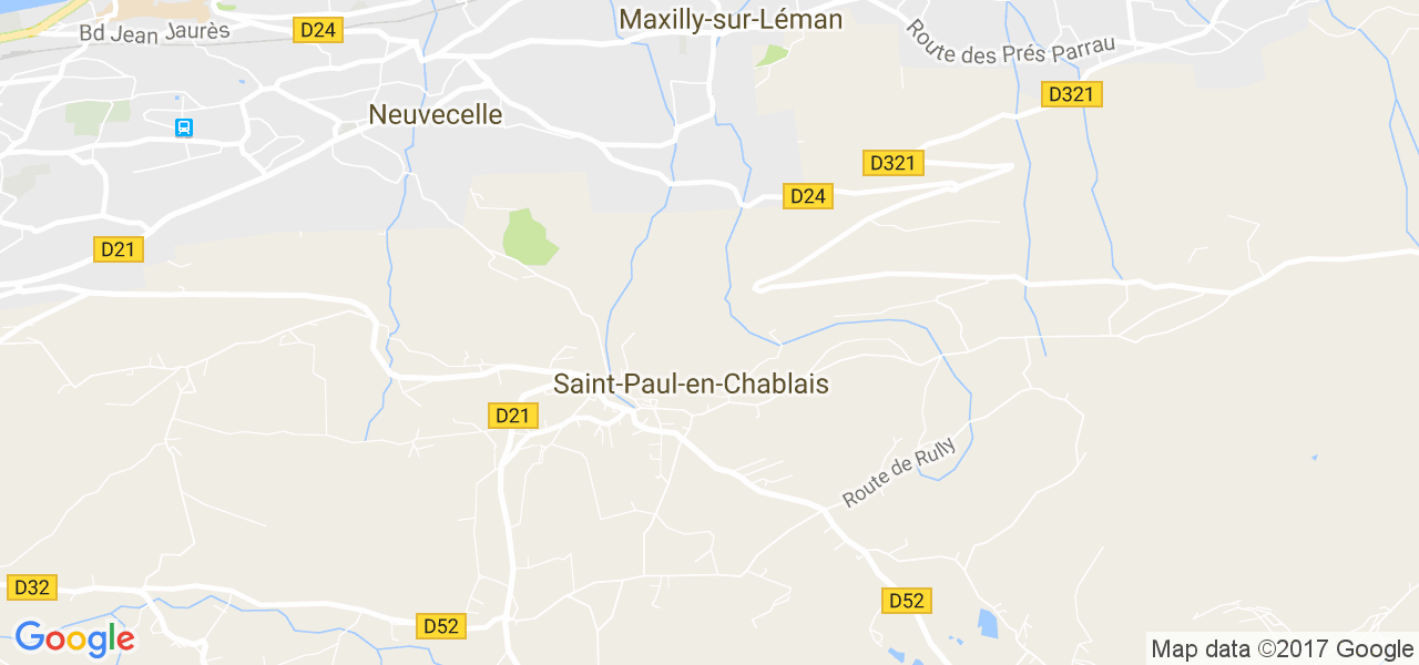 map de la ville de Saint-Paul-en-Chablais