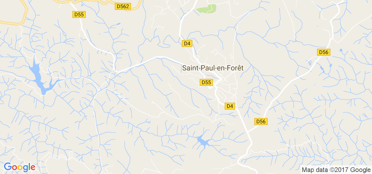 map de la ville de Saint-Paul-en-Forêt