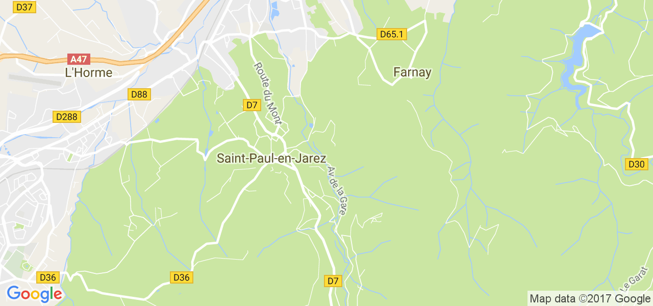 map de la ville de Saint-Paul-en-Jarez