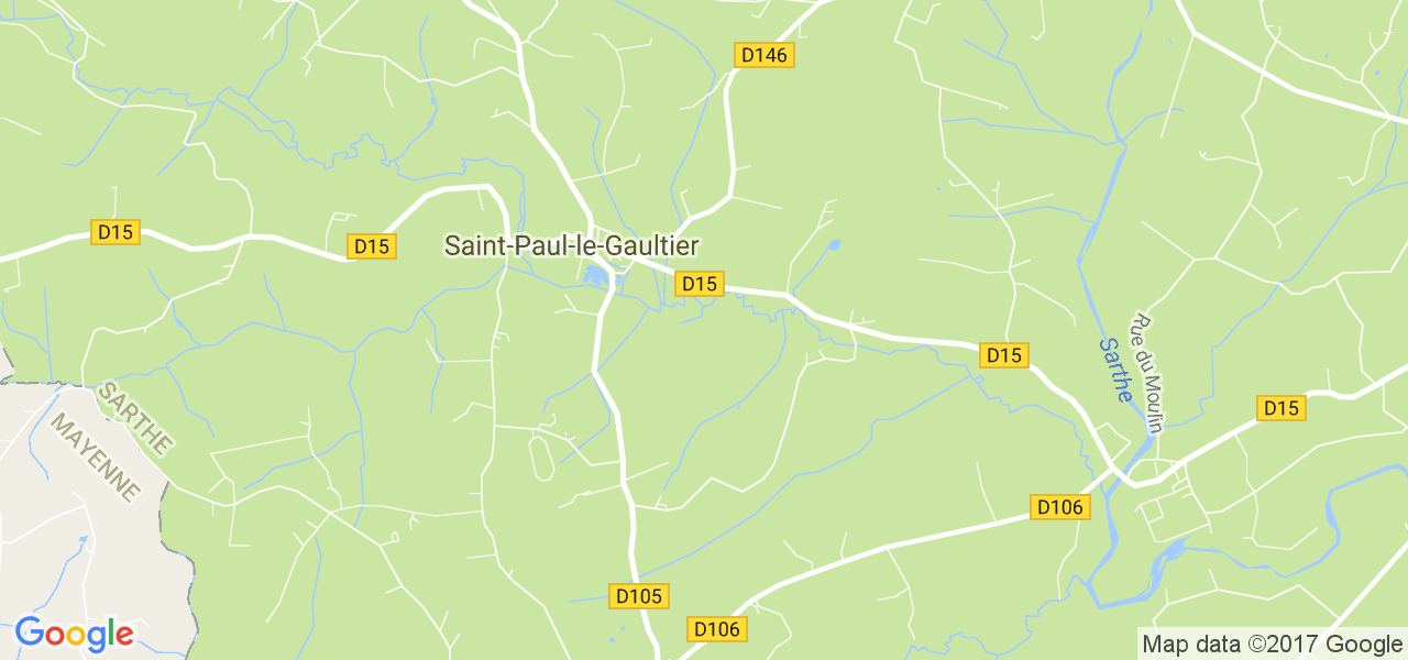 map de la ville de Saint-Paul-le-Gaultier