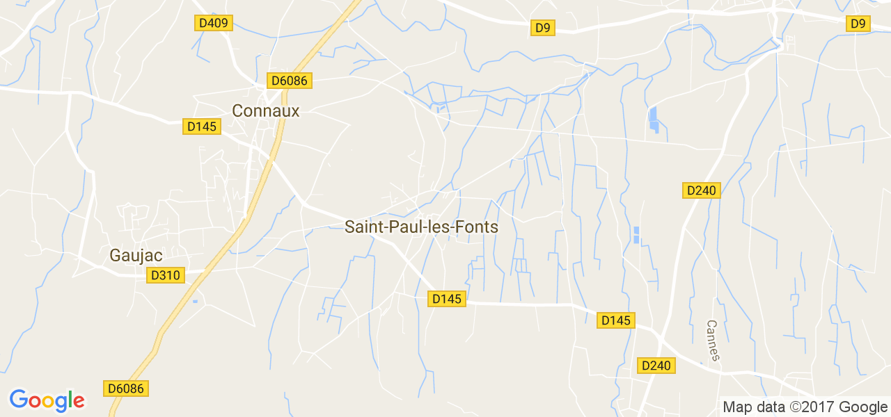 map de la ville de Saint-Paul-les-Fonts