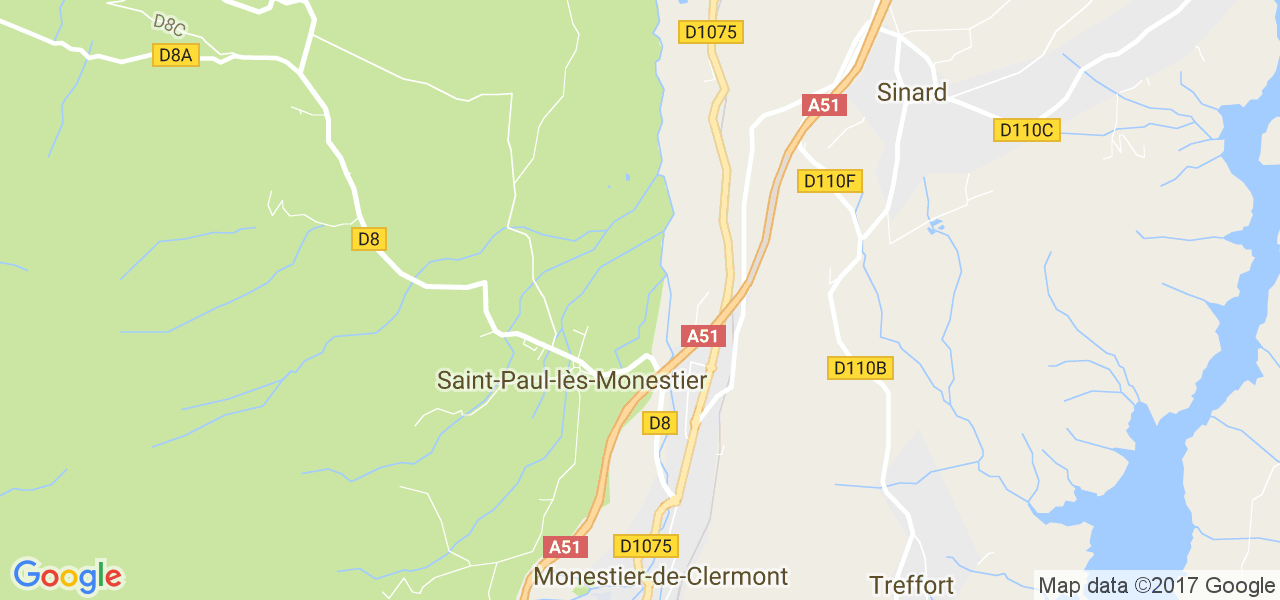 map de la ville de Saint-Paul-lès-Monestier