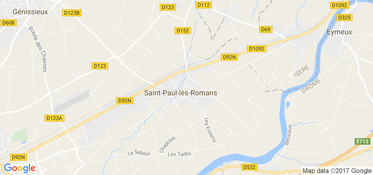 map de la ville de Saint-Paul-lès-Romans