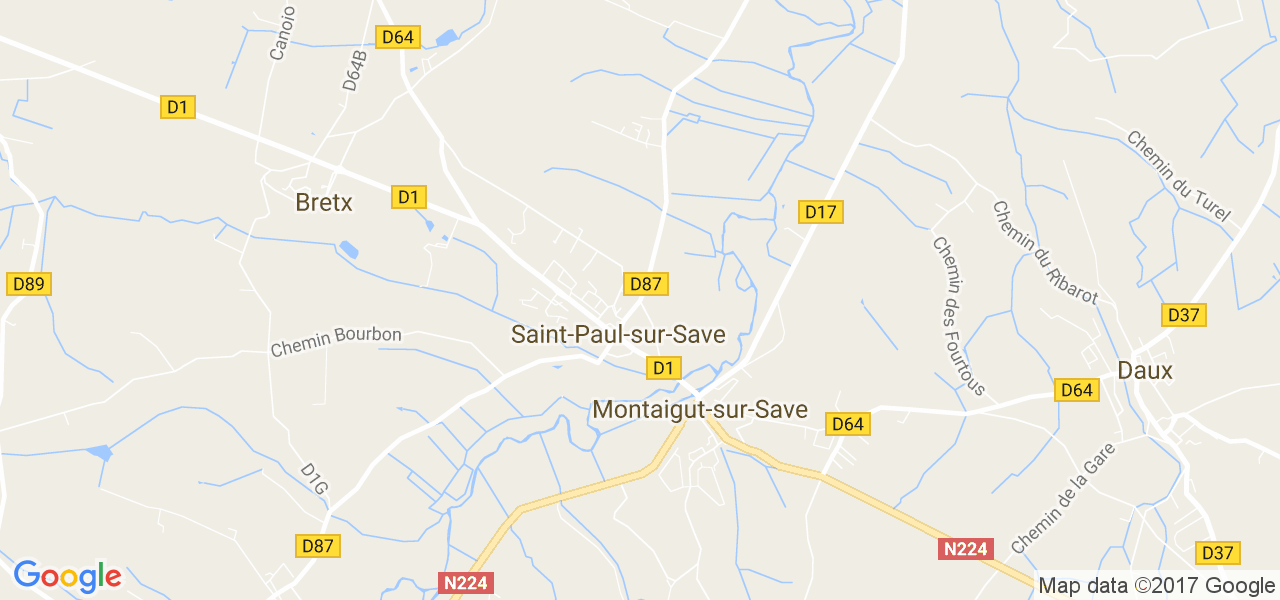 map de la ville de Saint-Paul-sur-Save