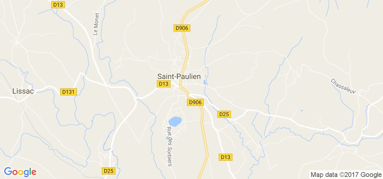 map de la ville de Saint-Paulien