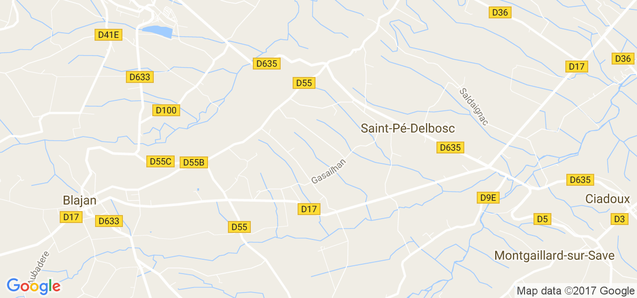 map de la ville de Saint-Pé-Delbosc