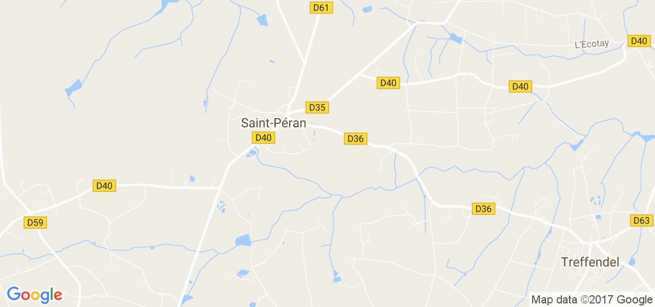 map de la ville de Saint-Péran