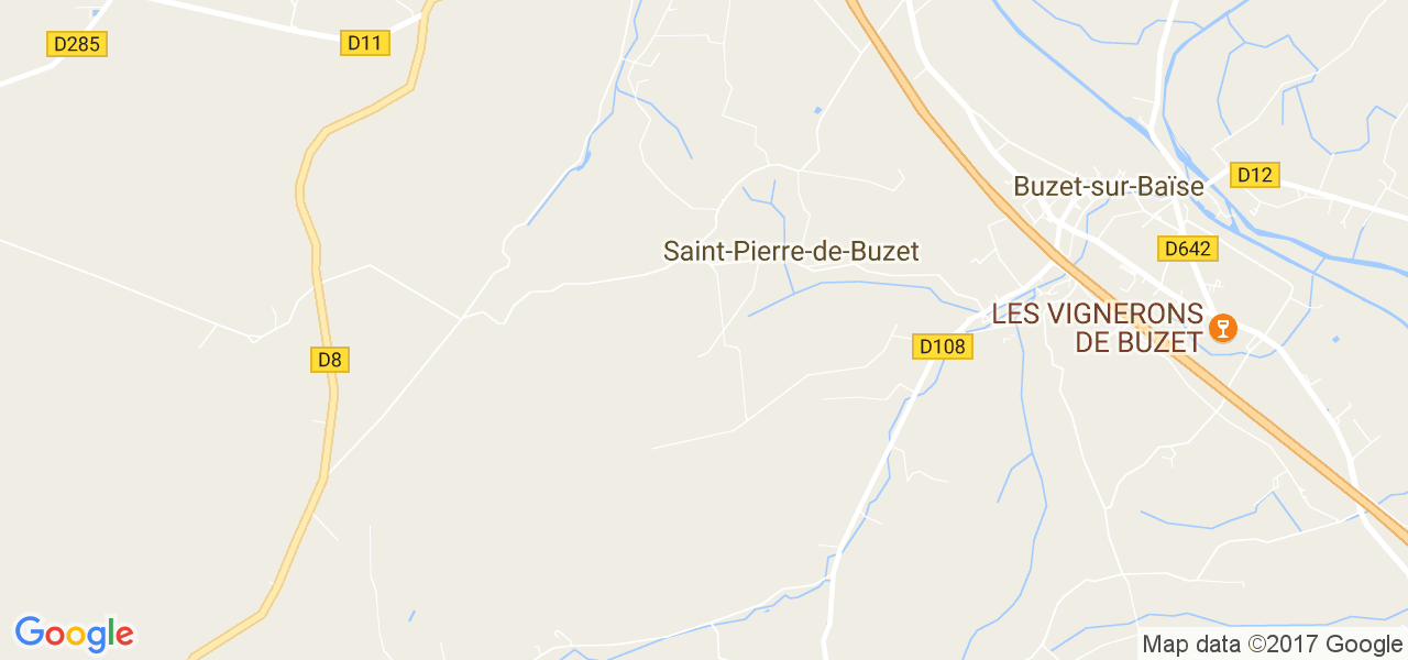 map de la ville de Saint-Pierre-de-Buzet