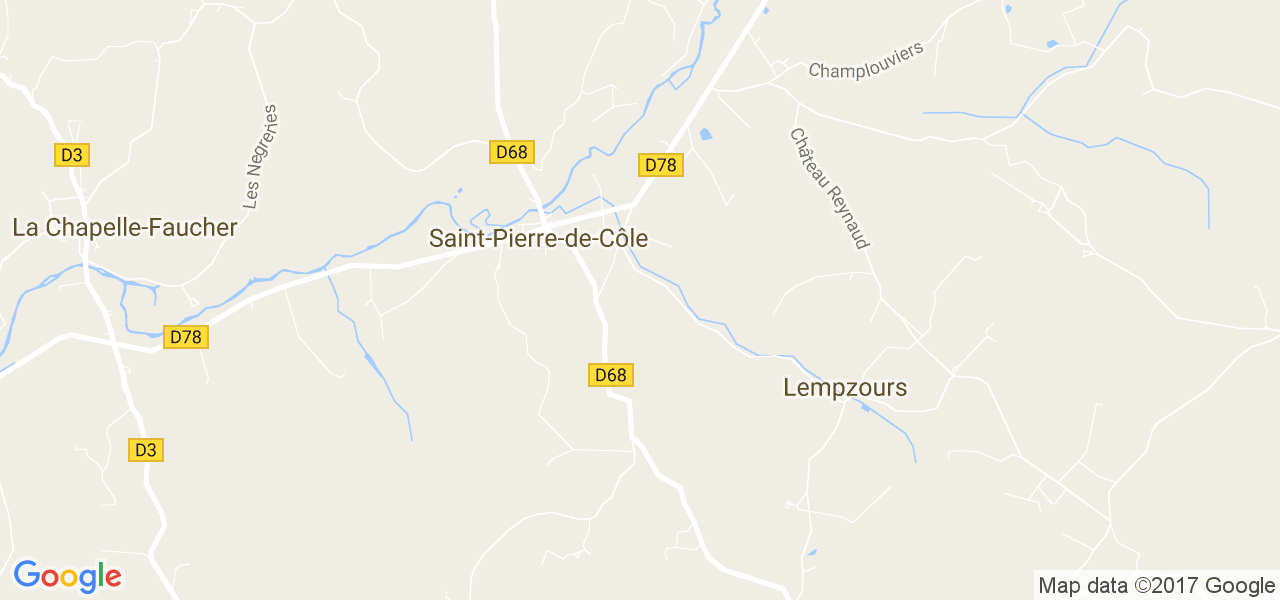 map de la ville de Saint-Pierre-de-Côle