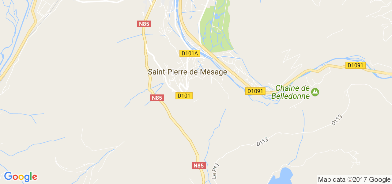 map de la ville de Saint-Pierre-de-Mésage