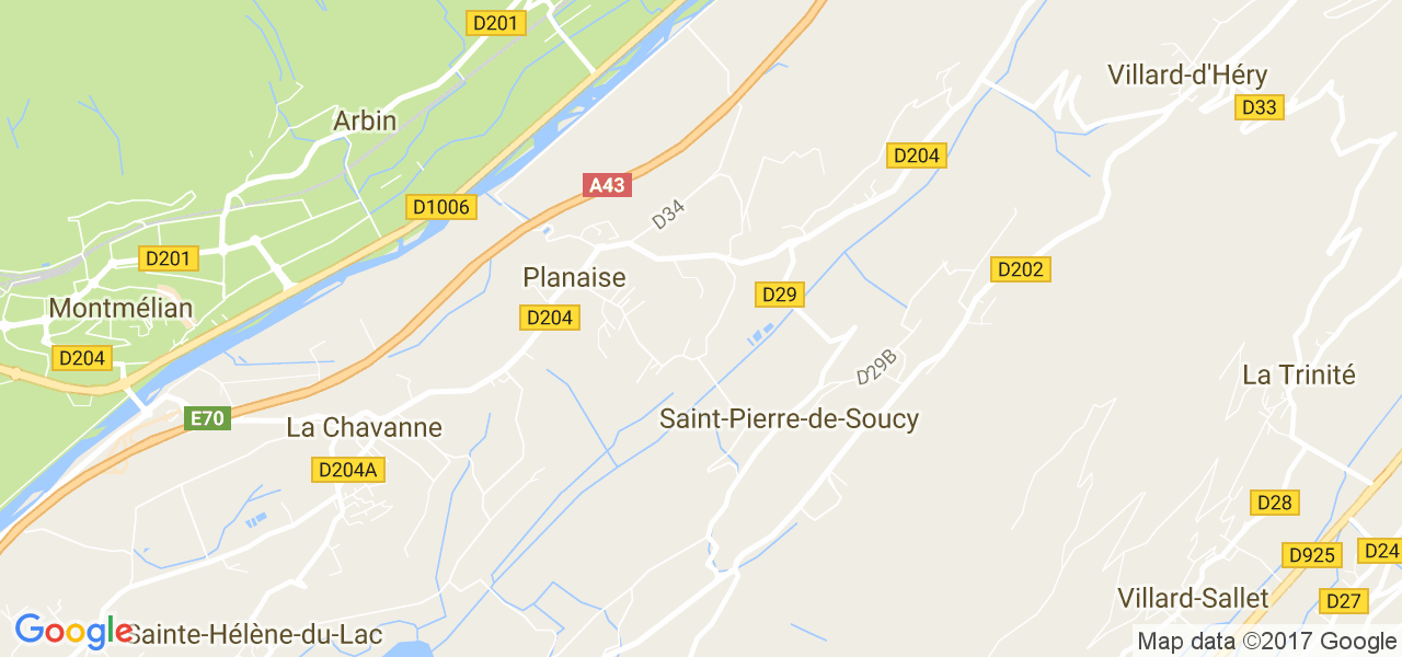 map de la ville de Saint-Pierre-de-Soucy