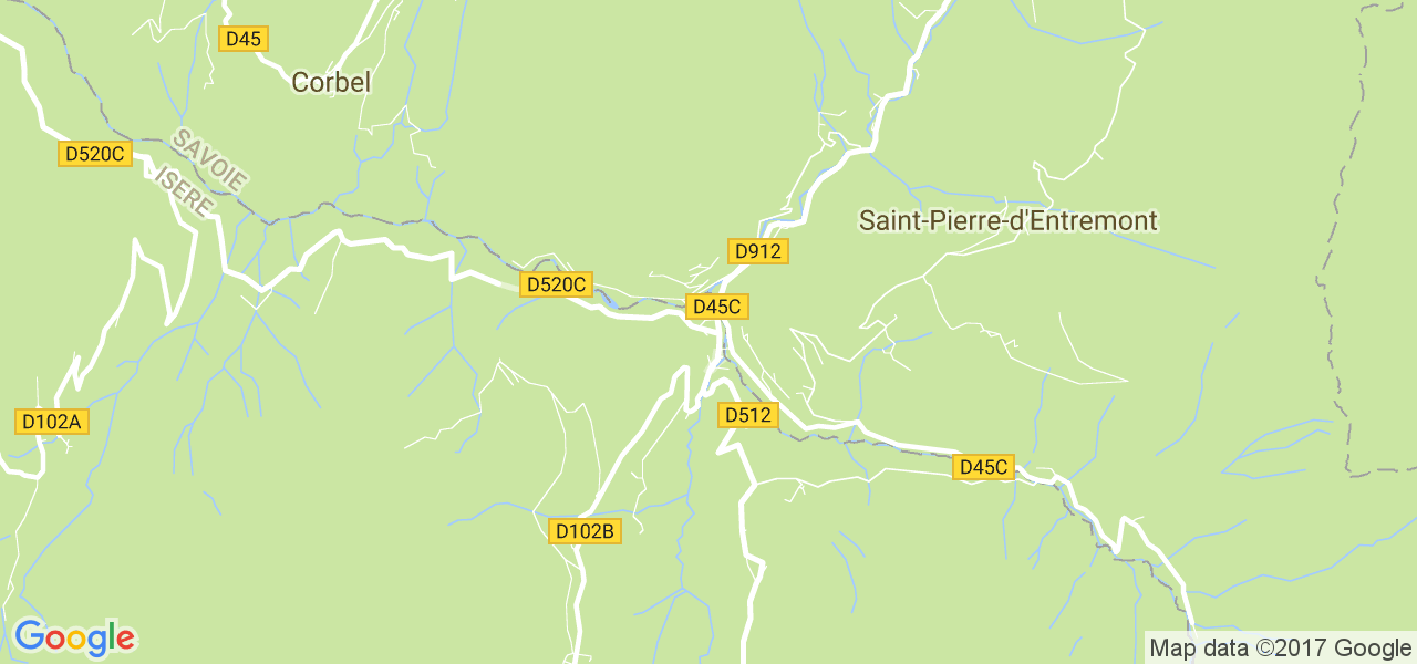 map de la ville de Saint-Pierre-d'Entremont