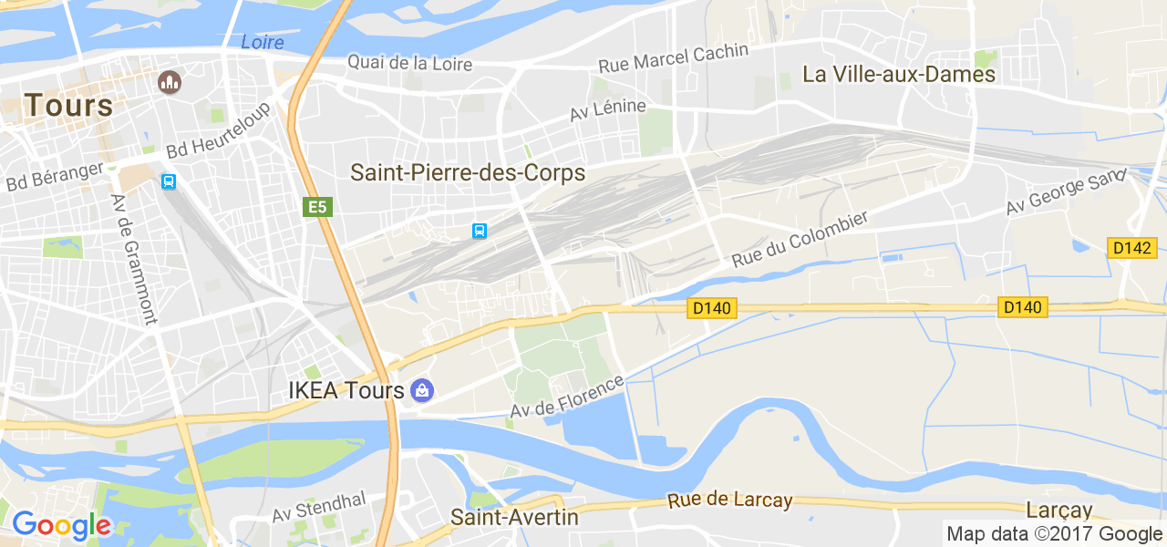 map de la ville de Saint-Pierre-des-Corps