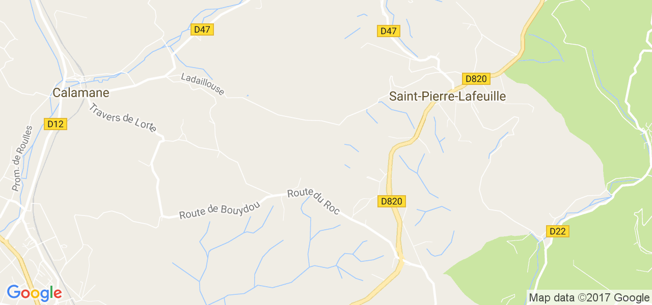 map de la ville de Saint-Pierre-Lafeuille