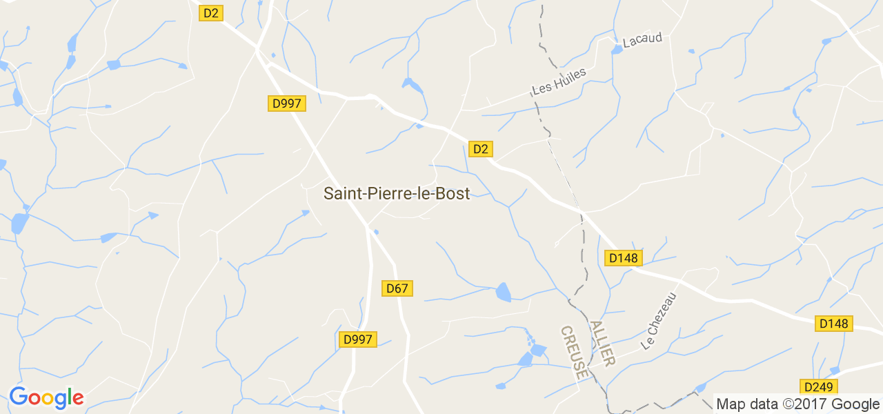 map de la ville de Saint-Pierre-le-Bost