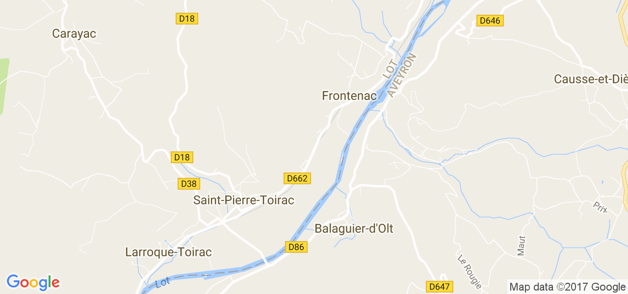 map de la ville de Saint-Pierre-Toirac