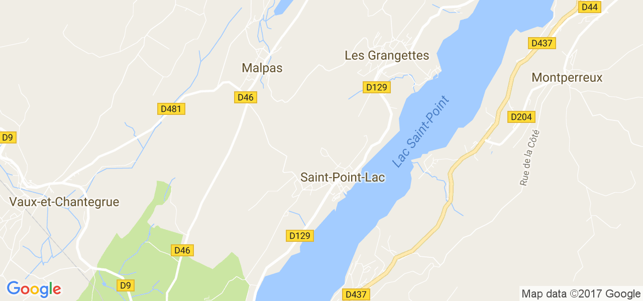 map de la ville de Saint-Point-Lac