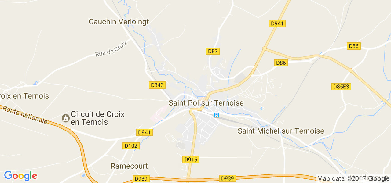 map de la ville de Saint-Pol-sur-Ternoise