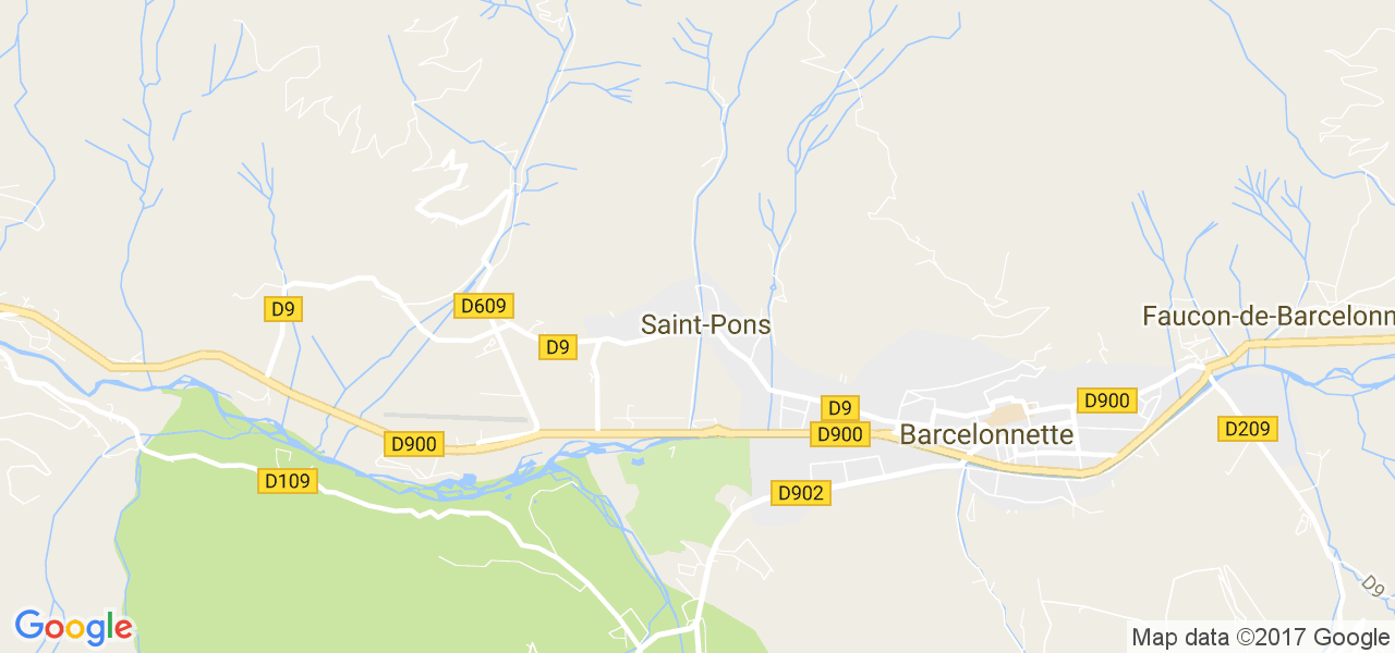 map de la ville de Saint-Pons