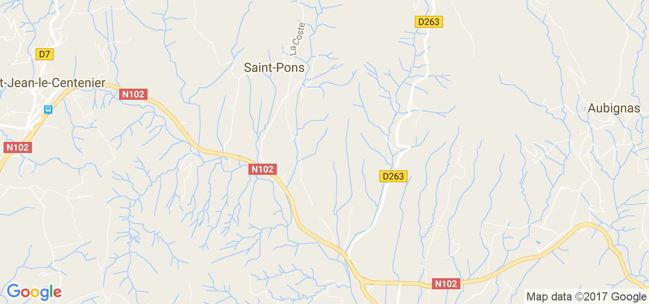 map de la ville de Saint-Pons