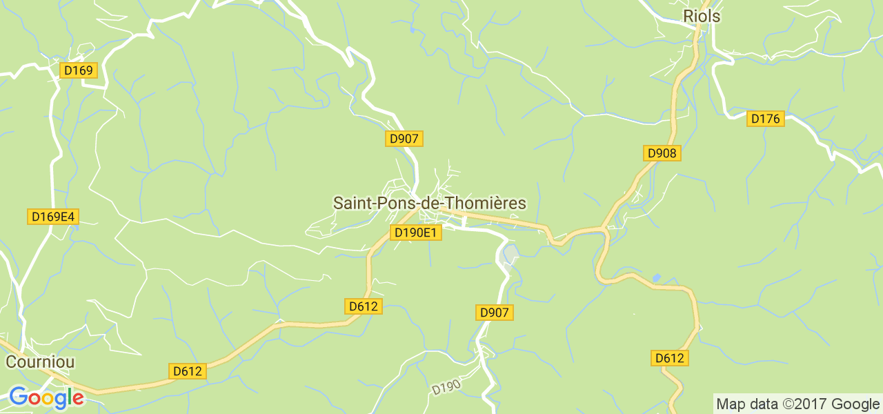 map de la ville de Saint-Pons-de-Thomières