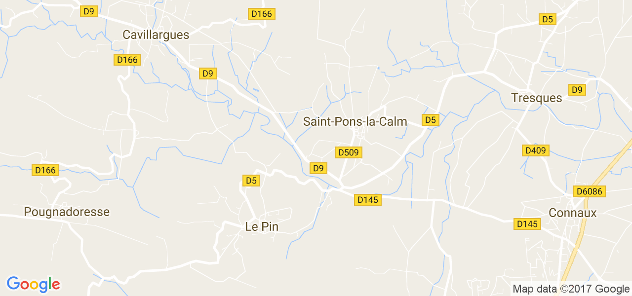 map de la ville de Saint-Pons-la-Calm